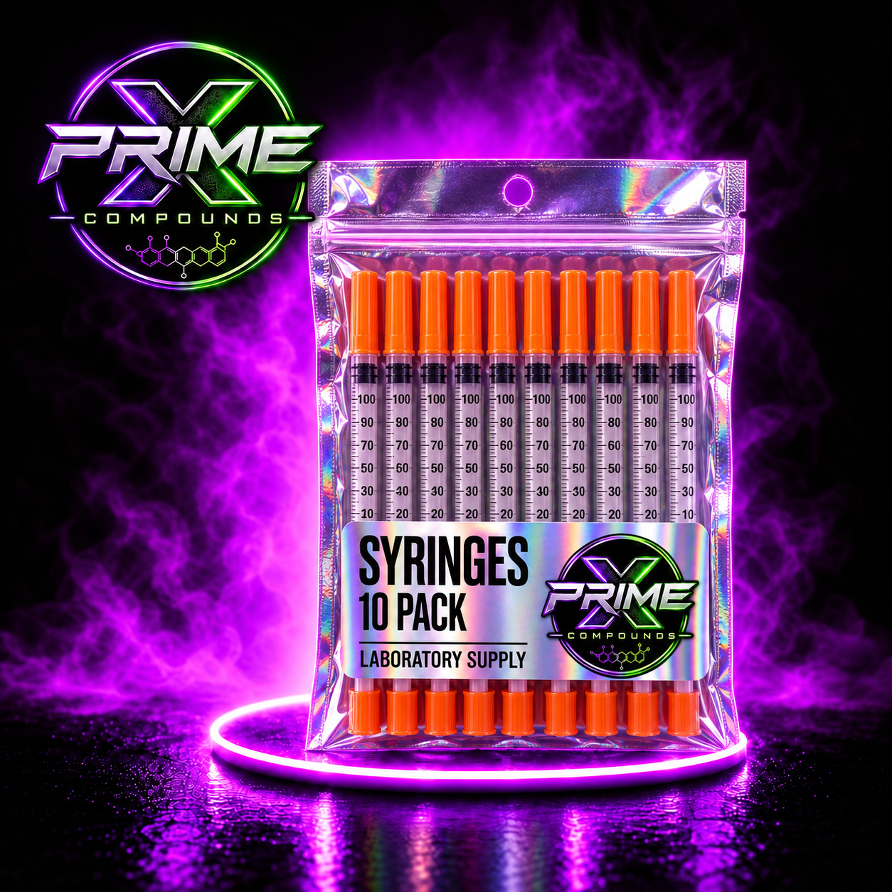Syringes 10 Pack research peptide vial — lyophilized powder, ≥99% HPLC purity, third-party COA available. For research use only.